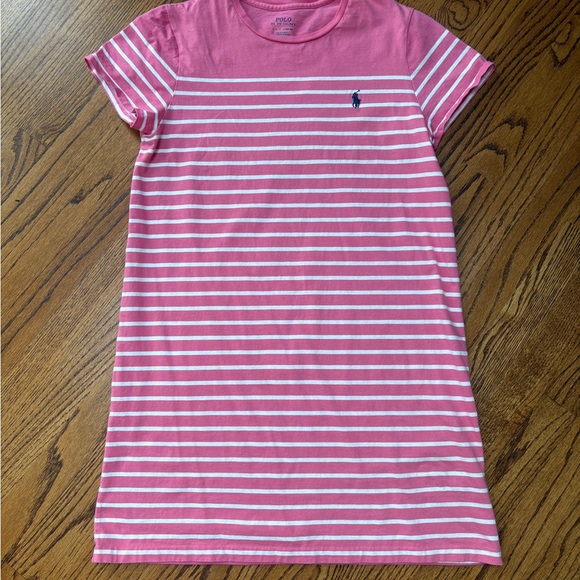 Polo Ralph Lauren Pink & White T-Shirt Dress - Picture 1 of 6